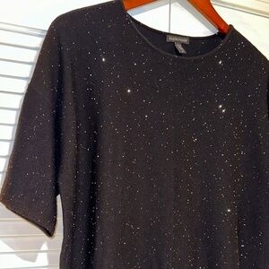 Eileen Fisher Sparkle Black Sweater - Short sleeve